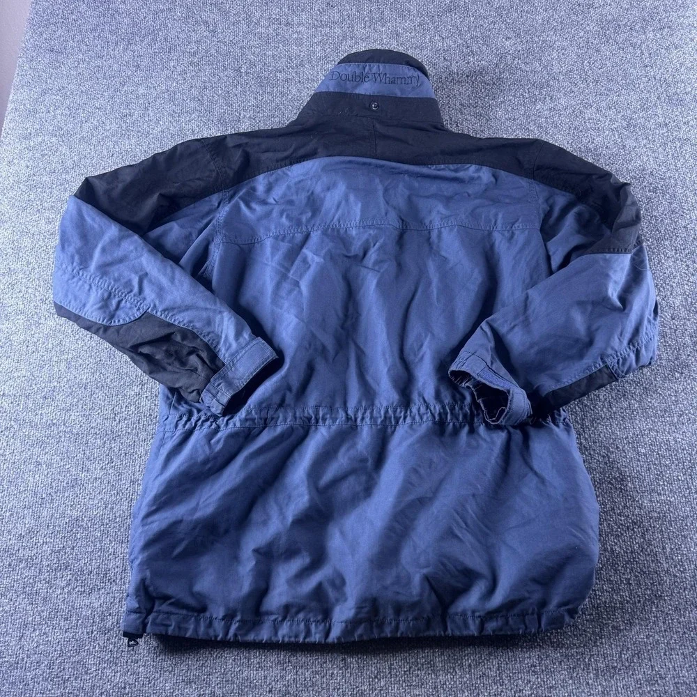 Columbia Jacket Mens L Blue Nylon Double Whammy Parka Lined Full Zip Pockets